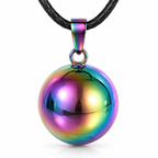 Bola de grossesse Élya, sphère lisse aux reflets arc-en-ciel, cordon noir