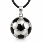 Bola de grossesse Elyo en forme de ballon de football noir et argenté, cordon noir